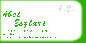 abel eszlari business card